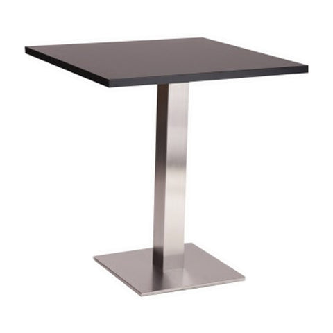 Danilo square dining height base with a 700 by 700 square Black laminate Top