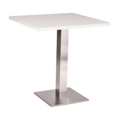 Danilo square dining height base with a 700 by 700 square White Tuff Top