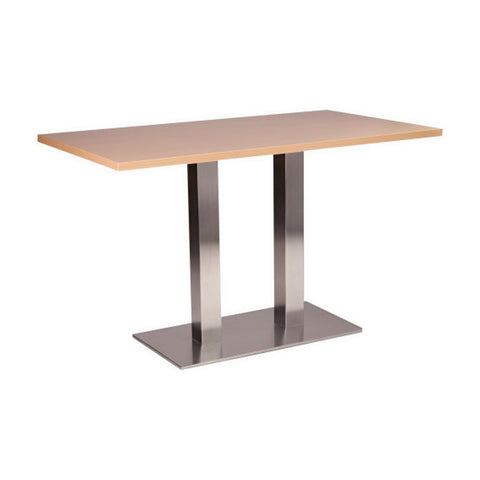 Danilo twin dining height base with a 1200 by 700 rectangular Beech Tuff Top