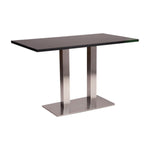 Danilo twin dining height base with a 1200 by 700 rectangular Black laminate Top