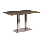 Danilo twin dining height base with a 1200 by 700 rectangular Nebraska Oak Tuff Top