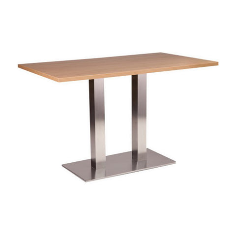 Danilo twin dining height base with a 1200 by 700 rectangular Oak laminate Top