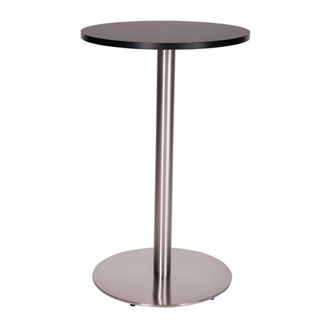 Poseur Height Danilo Round Medium base with a 600mm Diameter Round Laminate Black Top