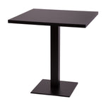 Forza square dining height base with a 700 by 700 square Black laminate Top