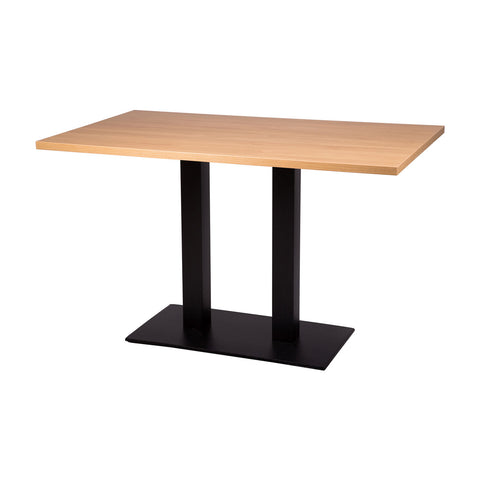 Forza twin dining height base with 1200 by 700 rectangular Beech Tuff Top