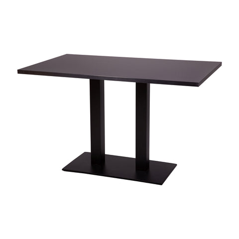 Forza twin dining height base with 1200 by 700 rectangular Black laminate Top