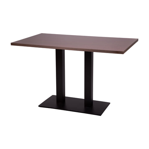 Forza twin dining height base with 1200 by 700 rectangular Wenge laminate Top