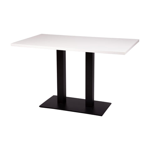 Forza twin dining height base with 1200 by 700 rectangular White Tuff Top