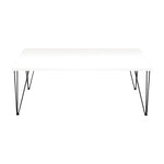 Coffee Height Hairpin legs x 4 with a 1200mm by 700mm Rectangular White Tuff Top