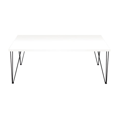 Coffee Height Hairpin legs x 4 with a 1200mm by 700mm Rectangular White Tuff Top