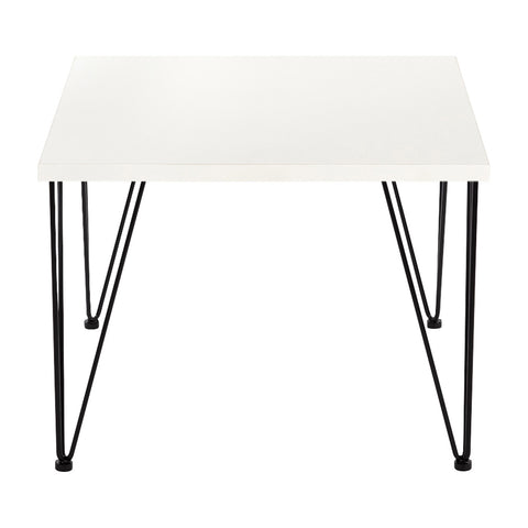 Coffee Height Hairpin legs x 4 with a 700mm Squared White Tuff Top