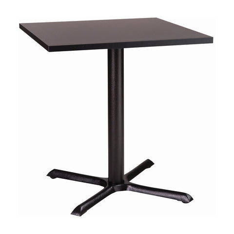 Orlando dining height base with a 700 by 700 square Black laminate top