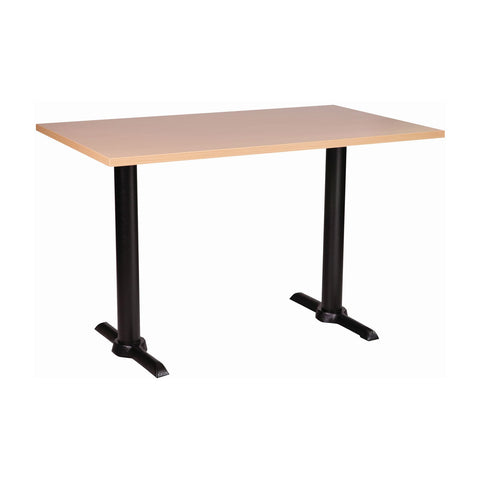 Orlando twin dining height base with a 1200 by 700 rectangular Beech Tuff Top