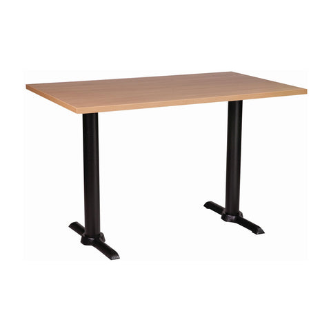 Orlando twin dining height base with a 1200 by 700 rectangular Oak laminate top