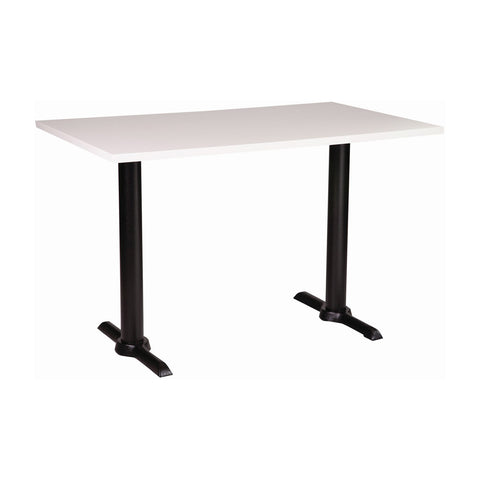 Orlando twin dining height base with a 1200 by 700 rectangular White Tuff Top