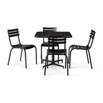 Rio 4 seater table top with Malaga dining height base and 4 Rio side chairs