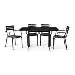 Rio 6 seater table top with Malaga Twin dining height base and 4 Rio armchairs