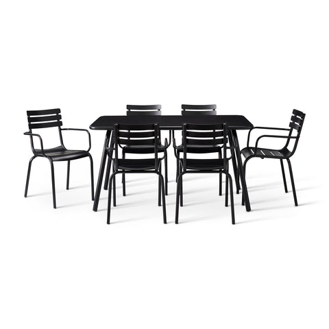 Rio 6 seater table with 6 Rio armchairs