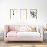 Lennox Padded Single Day Bed in Pink